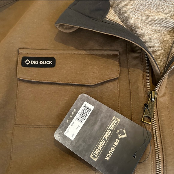 Dri-Duck Ace Jacket XL Tan Brown Water Resistant Zip Front Snap Pockets - Picture 7 of 10
